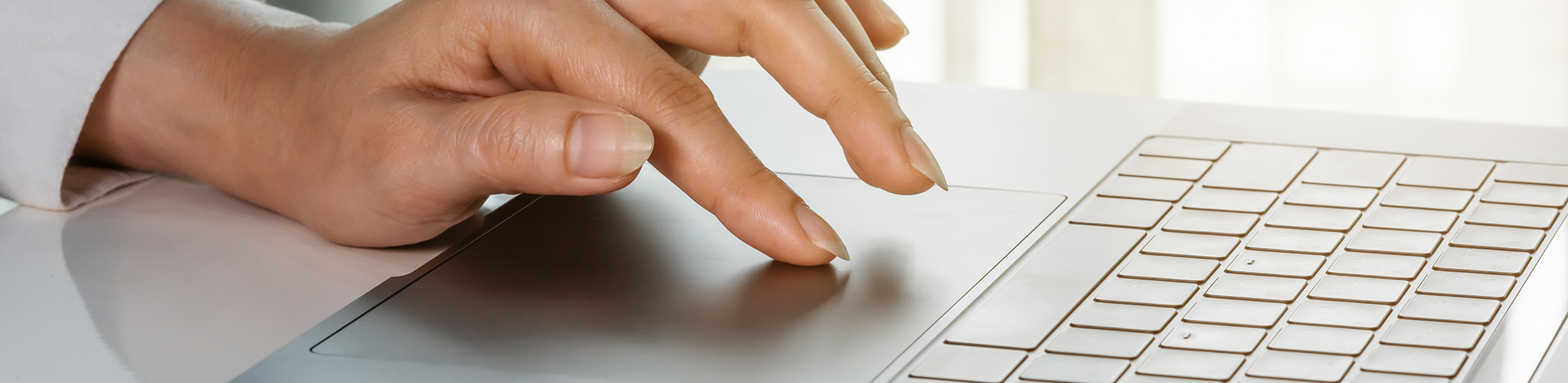 Person typing on a laptop